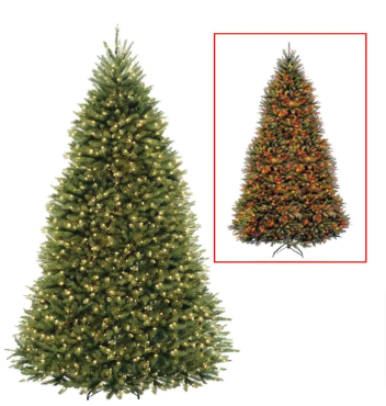 National Tree Company 9 ft. Dunhill Fir Artificial Christmas Tree, Dual Color Lights - $375