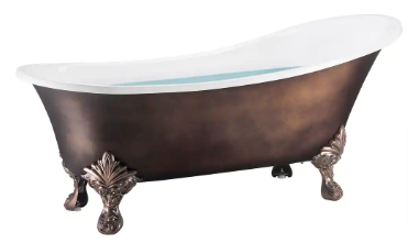 AKDY 69 in. Acrylic Double Slipper Clawfoot Non-Whirlpool Bathtub (Minor Scratches) - $500
