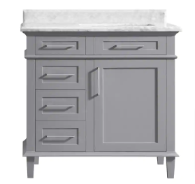 Sonoma 36 in. W x 22 in. D x 34 in. H Single Sink Bath Vanity in Pebble Gray - $415