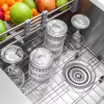 33 in. Farmhouse Apron-Front Single Bowl Brushed Stainless Steel Kitchen Sink - $180