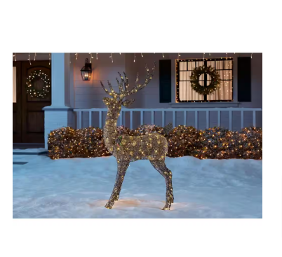 Home Accents Holiday 67 in LED Meadow Frost Brown Buck Holiday Yard Decoration - $95