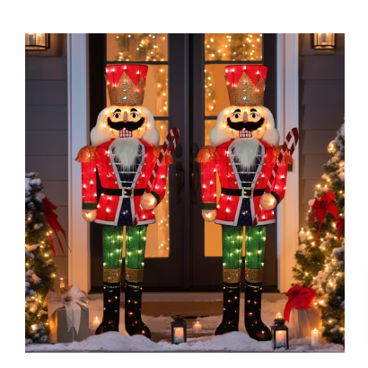 VEIKOUS 5 ft. 3D Warm White Light Nutcracker Christmas Holiday Yard Decoration - $65