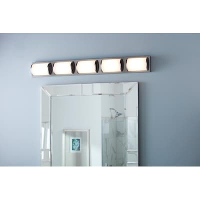 allen roth Kinsley 37 in 5 Light Brushed Nickel LED Modern