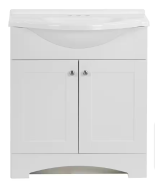 Glacier Bay Del 31 in. W x 19 in. D x 36 in. H Single Sink Freestanding Bath Vanity - $240