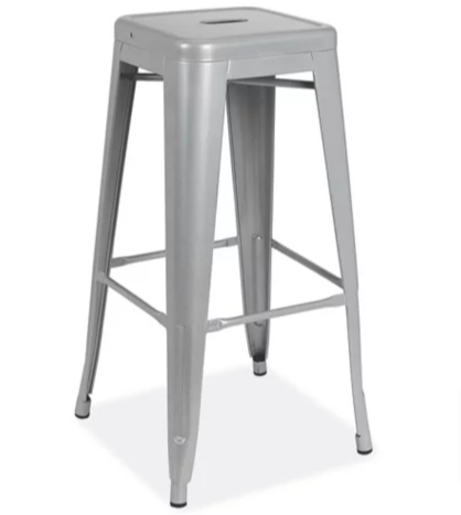 Industrial Metal Stool - 30", Silver - Set Of Four- $115
