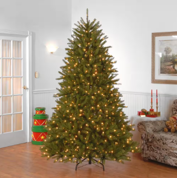 National Tree Company 9 ft. Dunhill Fir Artificial Christmas Tree, Dual Color Lights - $375