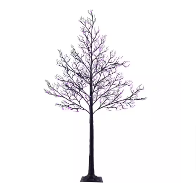 Lightshare 6 ft. Pre-decorated Halloween Lighted Tree Artificial Black Spooky Tree - $45
