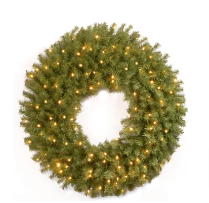 National Tree Company 30 in. Artificial Battery Operated Norwood Fir Wreath - $50
