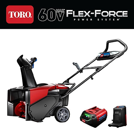 Toro 21 in. Push Electric Power Clear 60V Lithium-Ion Snow Blower, 7.5Ah Battery, Charger - $500