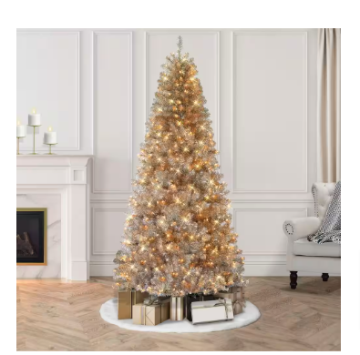 Puleo International 7.5 ft. Pre-Lit Rose Gold Artificial Christmas Tree - $170