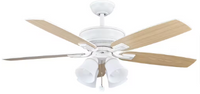 Hampton Bay Devron 52 in. LED Indoor Matte White Ceiling Fan with Light Kit - $49