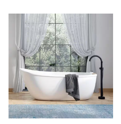 Cantora 60 in. L x 28.5 in. W Acrylic Flatbottom Soaking Bathtub in White - $360