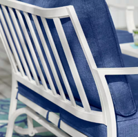 Metal Patio Chair Set with CushionGuard Mariner Blue Cushions(2pk Glider Chair Only) - $180
