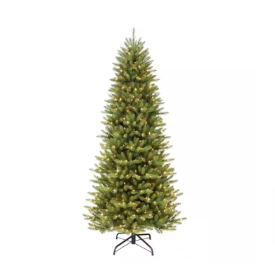 Puleo International 6.5 ft. Pre-Lit Incandescent Slim Fraser Fir Artificial Christmas Tree - $80