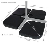 Plastic Cross-Style Patio Umbrella Base Weights in Black (Set of 4) - $80