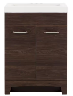 Stancliff 25 in. W x 19 in. D x 34 in. H Single Sink Bath Vanity in Elm Ember - $160