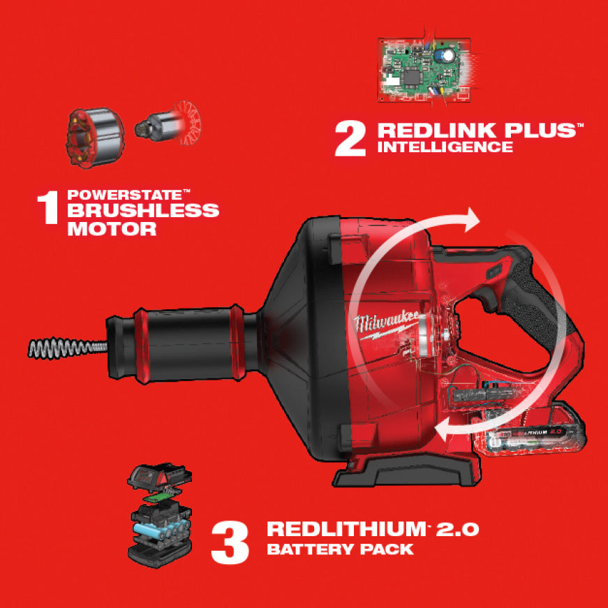 M18 FUEL 18-Volt Lithium-Iron Cordless Plumbing Drain Snake Auger Kit (SLIGHTLY USED)- $310