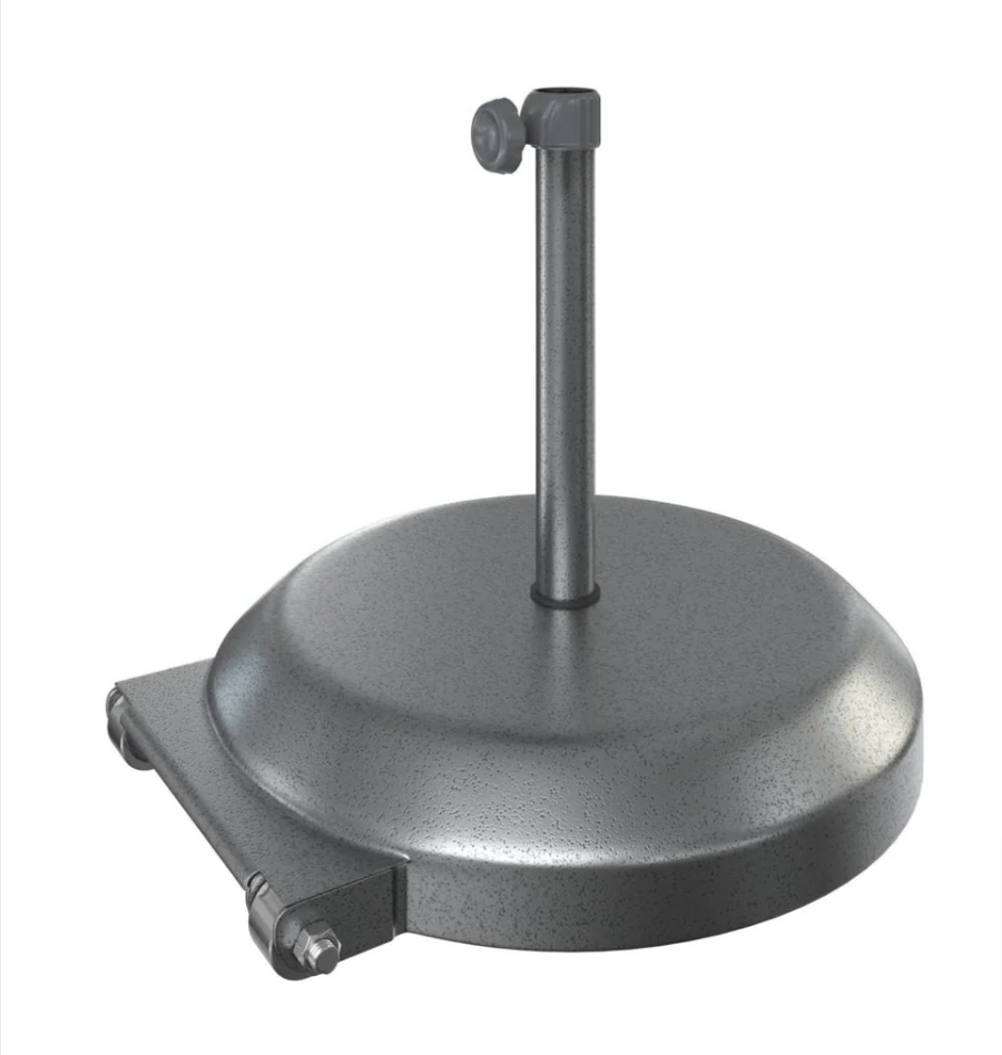 California Umbrella 75 lbs. Patio Umbrella Base with Wheels in Hammertone Grey - $130