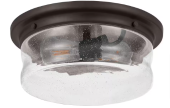 Silveroak 13 in. 2-Light Oil Rubbed Bronze Round Flush Mount Ceiling Light - $45