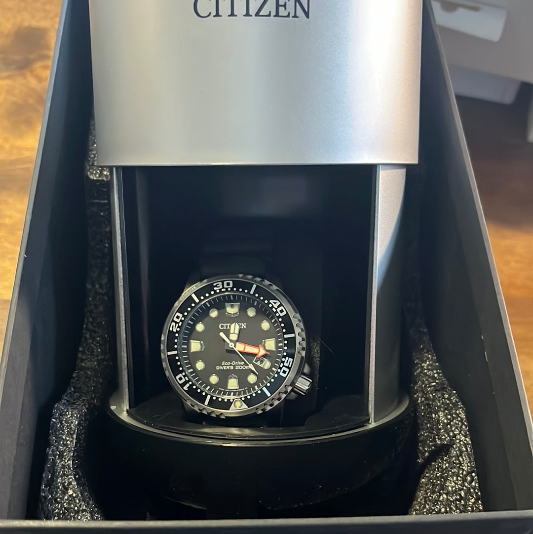 Citizen Promaster Dive Eco-Drive Watch, 3-Hand Date, ISO Certified, Rotating Bezel - $150