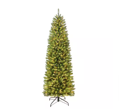 Puleo International 7.5 ft. Pre-Lit Fraser Fir Pencil Tree Artificial Christmas Tree - $100