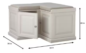 Home Decorators Collection Walker Off-White Corner Storage Bench (2 Boxes) - $250