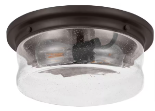 Silveroak 13 in. 2-Light Oil Rubbed Bronze Round Flush Mount Ceiling Light - $45