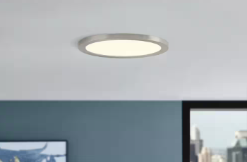 15 in. Brushed Nickel New Ultra-Low Profile Integrated LED Flush Mount 5CCT (2-Pack) - $45