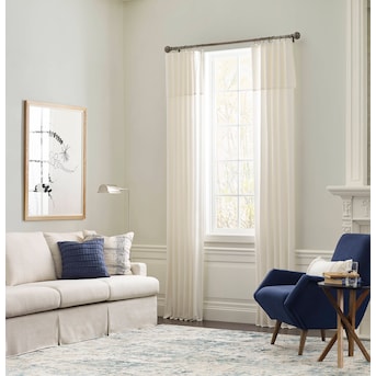 allen + roth 84-in Taupe Light Filtering Back Tab Single Curtain Panel - $20
