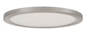 15 in. Brushed Nickel New Ultra-Low Profile Integrated LED Flush Mount 5CCT (2-Pack) - $45