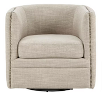 Madison Park Wilmette Cream Curved Back Swivel Chair - $300