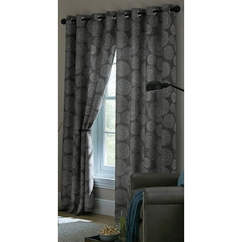 allen + roth 84-in Gray Room Darkening Thermal Lined Grommet Single Curtain Panel - $15