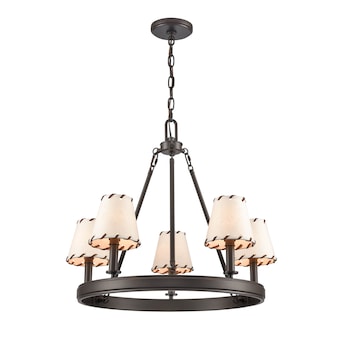 allen + roth Sevierville 5-Light Bronze Rustic Dry rated Chandelier - $160