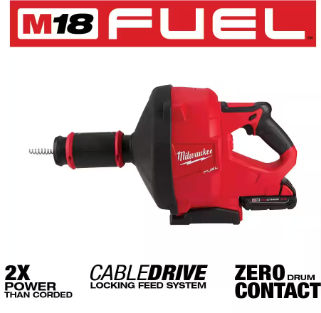 M18 FUEL 18-Volt Lithium-Iron Cordless Plumbing Drain Snake Auger Kit - $330