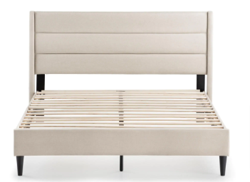 Brookside Amelia Upholstered Cream Queen Bed with Horizontal Channels - $165
