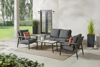 Hampton bay pembrey 4 top piece patio conversation set