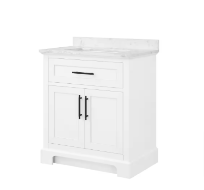 Doveton 24 in. W x 19 in. D x 34 in. H Single Sink Bath Vanity in White (No Top) - $140