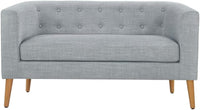 Amazon Basics Modern Upholstered Loveseat Sofa with Tufted Button, Light Grey - $190
