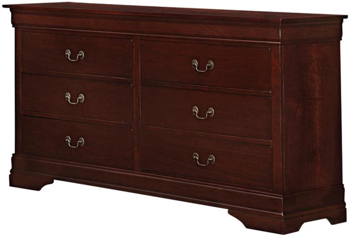 Coaster Furniture Louis Philippe 6-Drawer Dresser Red Brown - $280