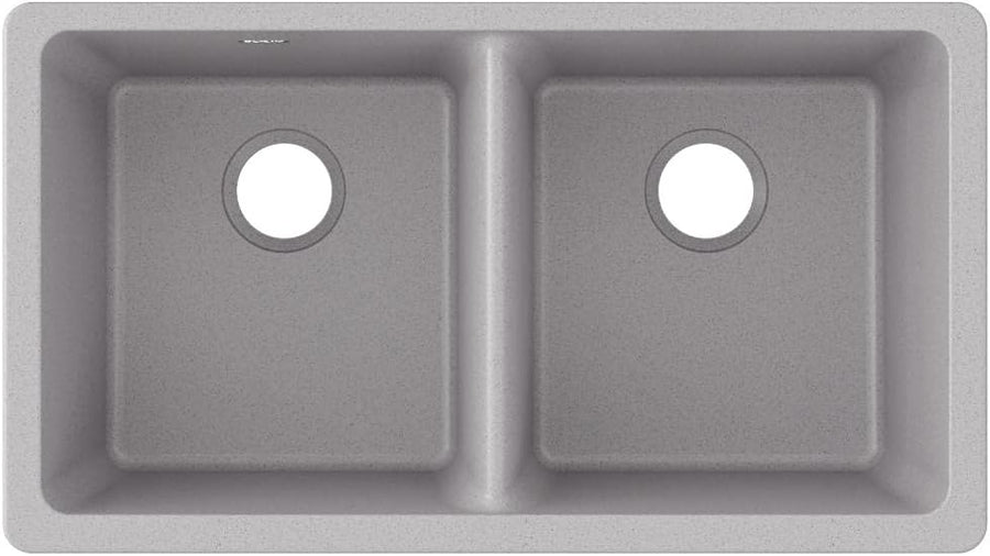 Elkay Quartz Classic ELGU3322GS0 Greystone Equal Double Bowl Undermount Sink - $255