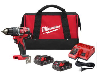 Milwaukee M18 18V Cordless 1/2 in. Compact Drill/Driver Kit(Missing 1 Battery) - $120