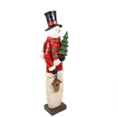 Sunnydaze Snowman in Sweater with Christmas Tree Indoor/Outdoor - 46- Inch - $100