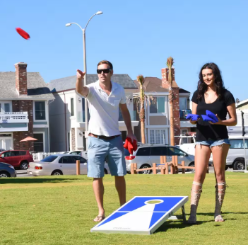 GoFloats Red and Blue Cornhole PRO Regulation Size Bean Bag Toss Game Set - $70