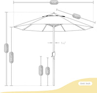 California Umbrella 9 ft. Auto Tilt Crank Lift Patio Umbrella, Macaw Sunbrella - $110