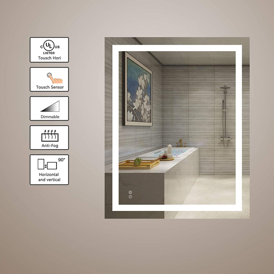 LED Bathroom Mirror - Wall Mounted Vanity Mirror with Anti-Fog, 36×48 Inch-$150