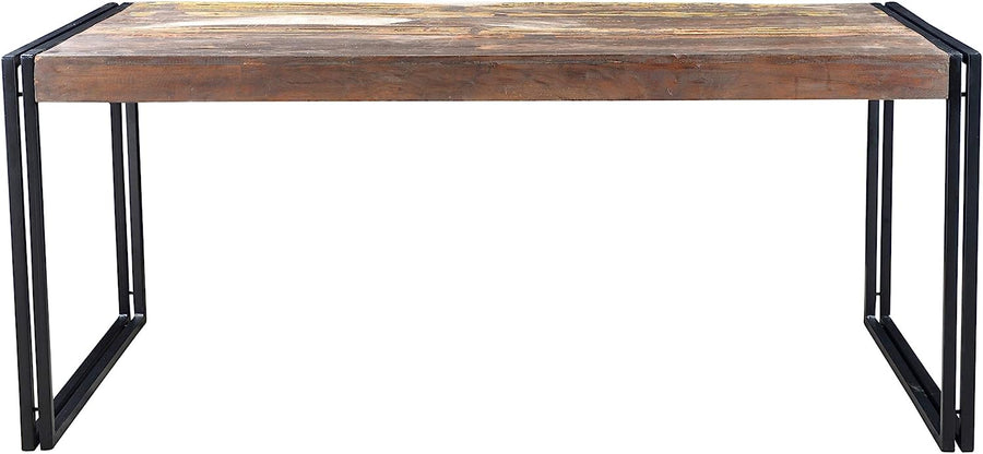 Timbergirl Hand-Crafted Old Reclaimed Wood and Metal Dining Table, 71-Inch - $275