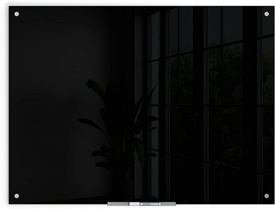U Brands Glass Dry Erase Board, 47" x 35", Black, Non-Magnetic, Frameless - $125