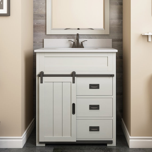 Ronning 30 Bathroom Vanity with Single Sink-Combination Under Counter Sink and Storage Cabinet Vanity Winston Porter Base Finish: White