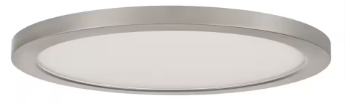 15 in. Brushed Nickel New Ultra-Low Profile Integrated LED Flush Mount 5CCT (2-Pack) - $45