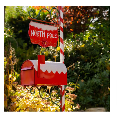 Zaer Ltd. International 72 in. Tall North Pole Mailbox with Candy Cane Stand - $195